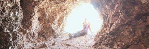 Kristy relaxes in a mica cave to symbolize HSP resilience