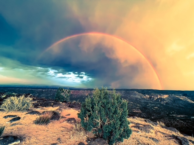 The symbol of hope, a double rainbow over the largest fire in New Mexico history, as a symbol of healing Imposter Syndrome.  